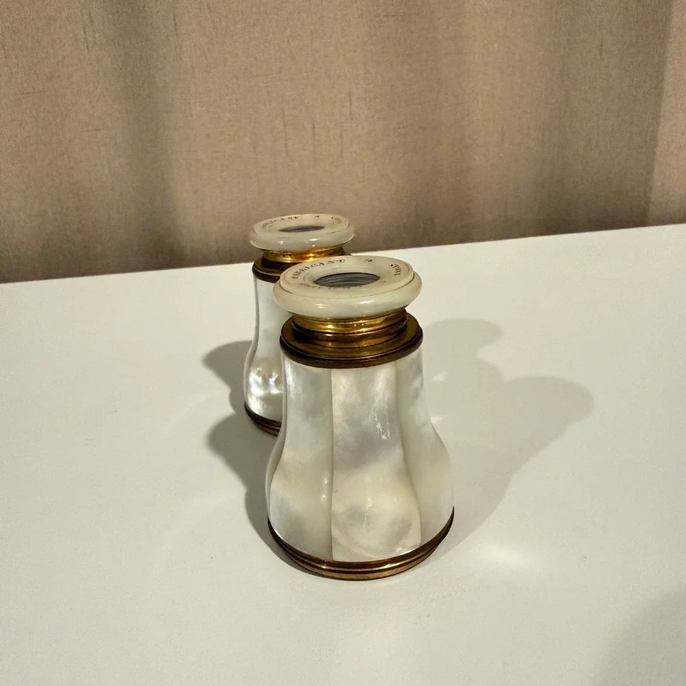 Antique‎ Lemaire Fabricant Paris Mother of Pearl Brass Opera Glasses Binoculars